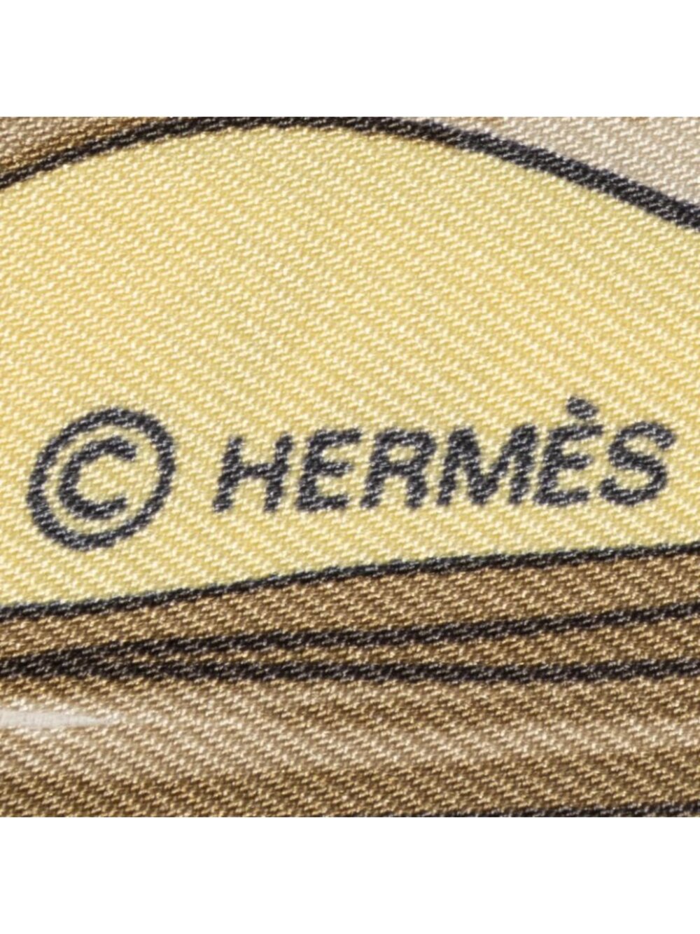 Hermes Scarf Yellow Blanc's Twill Silk - Picture 4 of 5